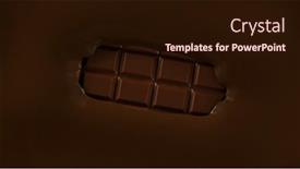  Presentation with hot chocolate - PPT theme featuring chocolate-bar-in-dark-hot background and a wine colored foreground