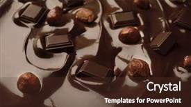  Presentation with chocolate - Slides having chocolate bar with hazelnut background and a tawny brown colored foreground