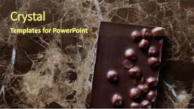  Presentation with chocolate nuts - Audience pleasing slides consisting of chocolate bar with nuts backdrop and a tawny brown colored foreground