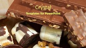  Presentation with rustic - Slide deck enhanced with chocolate-bars-and-homemade-candies background and a tawny brown colored foreground