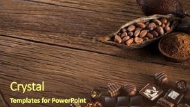  Presentation with chocolate - Presentation theme consisting of chocolate bars and pralines background and a tawny brown colored foreground