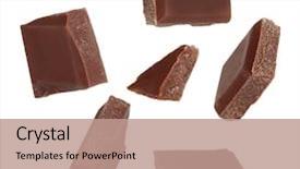  Presentation with chocolate - Beautiful PPT theme featuring chocolate bars collection backdrop and a coral colored foreground