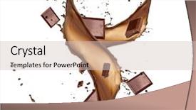  Presentation with chocolate splash - Amazing presentation theme having chocolate bars in chocolate splash backdrop and a soft green colored foreground