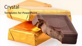  Presentation with gold bars - Cool new slide set with chocolate bars in gold foil backdrop and a blonde colored foreground