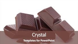  Presentation with dark homemade chocolate bars - PPT theme featuring chocolate bars stack isolated background and a tawny brown colored foreground