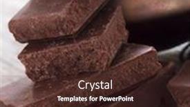  Presentation with cocoa - Theme having chocolate bars with cocoa powder background and a wine colored foreground