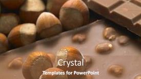  Presentation with hazelnuts - Slides featuring chocolate bars with hazelnuts background and a coral colored foreground