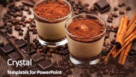  Presentation with tiramisu - Audience pleasing PPT layouts consisting of coffee pastries - delicious tiramisu dessert with ingredients backdrop and a tawny brown colored foreground