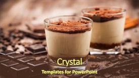  Presentation with tiramisu - Slide deck with choclate - delicious tiramisu dessert with ingredients background and a tawny brown colored foreground