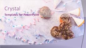  Presentation with donuts chocolate - Theme featuring chocolate-berliner-pastry-for-carnival background and a  colored foreground