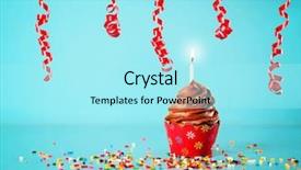  Presentation with sprinkles - Cool new PPT layouts with chocolate birthday cupcake backdrop and a arctic colored foreground