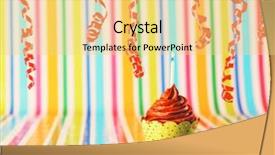  Presentation with sprinkles - Theme enhanced with chocolate birthday cupcake background and a  colored foreground