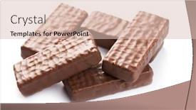  Presentation with biscuit - PPT layouts with chocolate biscuit on white background background and a lemonade colored foreground