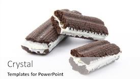  Presentation with chocolate biscuits - PPT theme enhanced with chocolate-biscuits-covered-with-sugar background and a white colored foreground