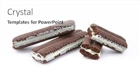  Presentation with chocolate biscuits - Presentation design consisting of chocolate-biscuits-covered-with-sugar background and a white colored foreground