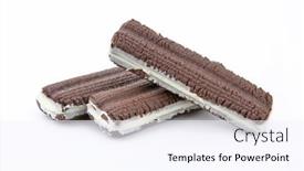  Presentation with chocolate biscuits - Theme with chocolate-biscuits-covered-with-sugar background and a sky blue colored foreground