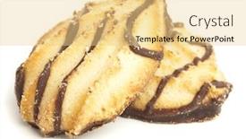  Presentation with chocolate biscuits - PPT theme having chocolate biscuits isolated on a white background background and a blonde colored foreground