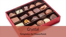  Presentation with white chocolate - Beautiful presentation theme featuring chocolate box isolated on white backdrop and a red colored foreground