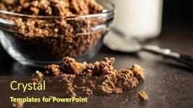  Presentation with granola - Presentation theme enhanced with chocolate-breakfast-cereal-morning-granola background and a tawny brown colored foreground