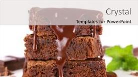  Presentation with chocolate - Cool new slide deck with chocolate-brownie-and-chocolate-sauce backdrop and a light gray colored foreground