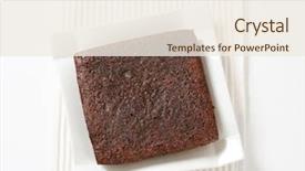  Presentation with white chocolate - Slide set featuring food brownies - chocolate brownie cake on white background and a coral colored foreground