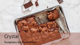  Presentation with chocolate - Amazing PPT theme having chocolate brownie backdrop and a red colored foreground