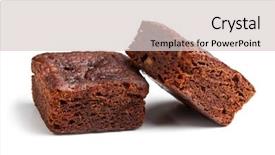  Presentation with cake brownies - Beautiful slides featuring chocolate brownies dessert on white backdrop and a lemonade colored foreground