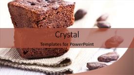  Presentation with cake brownies - Audience pleasing theme consisting of chocolate brownies dessert on white backdrop and a red colored foreground