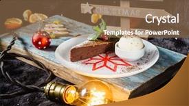  Presentation with chocolate ice cream - Audience pleasing PPT layouts consisting of chocolate brownies with ice cream backdrop and a coral colored foreground