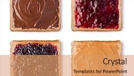  Presentation with butter - Colorful theme enhanced with chocolate butter peanut and jam backdrop and a coral colored foreground