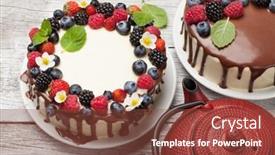  Presentation with tea cake - Slide deck enhanced with chocolate cake and cheesecake background and a tawny brown colored foreground