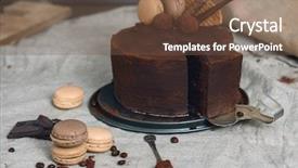  Presentation with chocolate covered nuts - Beautiful PPT theme featuring chocolate cake covered with cocoa backdrop and a tawny brown colored foreground