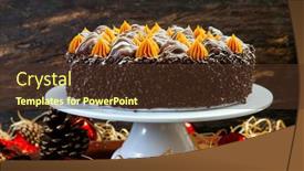  Presentation with christmas chocolate - PPT layouts with chocolate-cake-decorated-with-dulce background and a tawny brown colored foreground