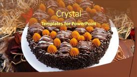  Presentation with christmas chocolate - Theme having chocolate-cake-decorated-with-dulce background and a tawny brown colored foreground