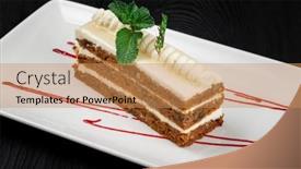  Presentation with mint - Presentation theme having chocolate-cake-decorated-with-mint background and a coral colored foreground