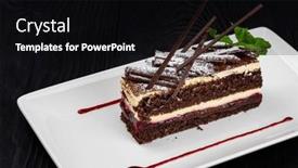  Presentation with mint - Presentation theme having chocolate-cake-decorated-with-mint background and a black colored foreground