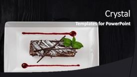  Presentation with mint - Theme with chocolate-cake-decorated-with-mint background and a black colored foreground