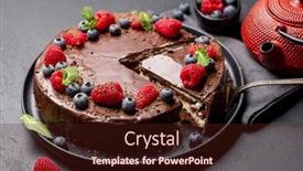  Presentation with chocolate dessert - Theme featuring chocolate-cake-dessert-with-fresh background and a  colored foreground