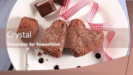  Presentation with february - Slides featuring chocolate-cake-heart-shape-february background and a red colored foreground