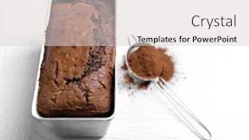  Presentation with baking cake - Slide deck enhanced with chocolate-cake-in-baking-dish background and a light gray colored foreground