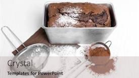  Presentation with baking cake - Cool new theme with chocolate-cake-in-baking-dish backdrop and a light gray colored foreground