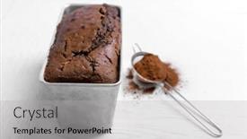  Presentation with baking cake - Slide deck enhanced with chocolate-cake-in-baking-dish background and a light gray colored foreground