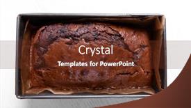  Presentation with baking cake - Beautiful PPT layouts featuring chocolate-cake-in-baking-dish backdrop and a tawny brown colored foreground