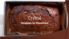  Presentation with baking cake - Beautiful slide set featuring chocolate-cake-in-baking-dish backdrop and a tawny brown colored foreground
