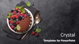  Presentation with cheesecake - PPT layouts having chocolate-cake-or-cheesecake background and a dark gray colored foreground