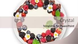  Presentation with white chocolate - Amazing PPT layouts having chocolate-cake-or-cheesecake backdrop and a soft green colored foreground