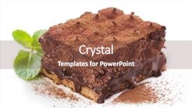  Presentation with cake brownies - Slides with chocolate cake truffle over white background and a tawny brown colored foreground