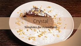  Presentation with almond - Amazing presentation theme having chocolate-cake-with-almond backdrop and a coral colored foreground