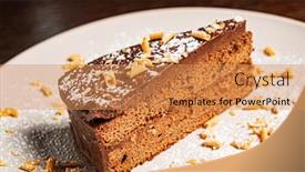  Presentation with almond - Cool new presentation theme with chocolate-cake-with-almond backdrop and a coral colored foreground