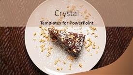  Presentation with almond - Presentation enhanced with chocolate-cake-with-almond background and a coral colored foreground